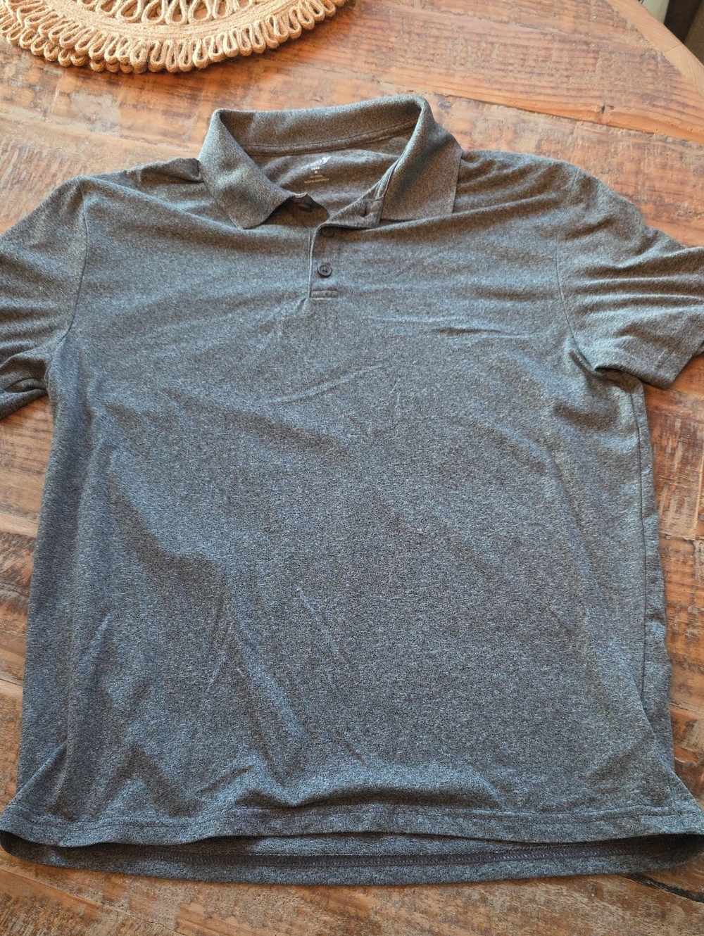 Men's Heather Gray Dry Fit Polo Shirt - Classic Short Sleeve